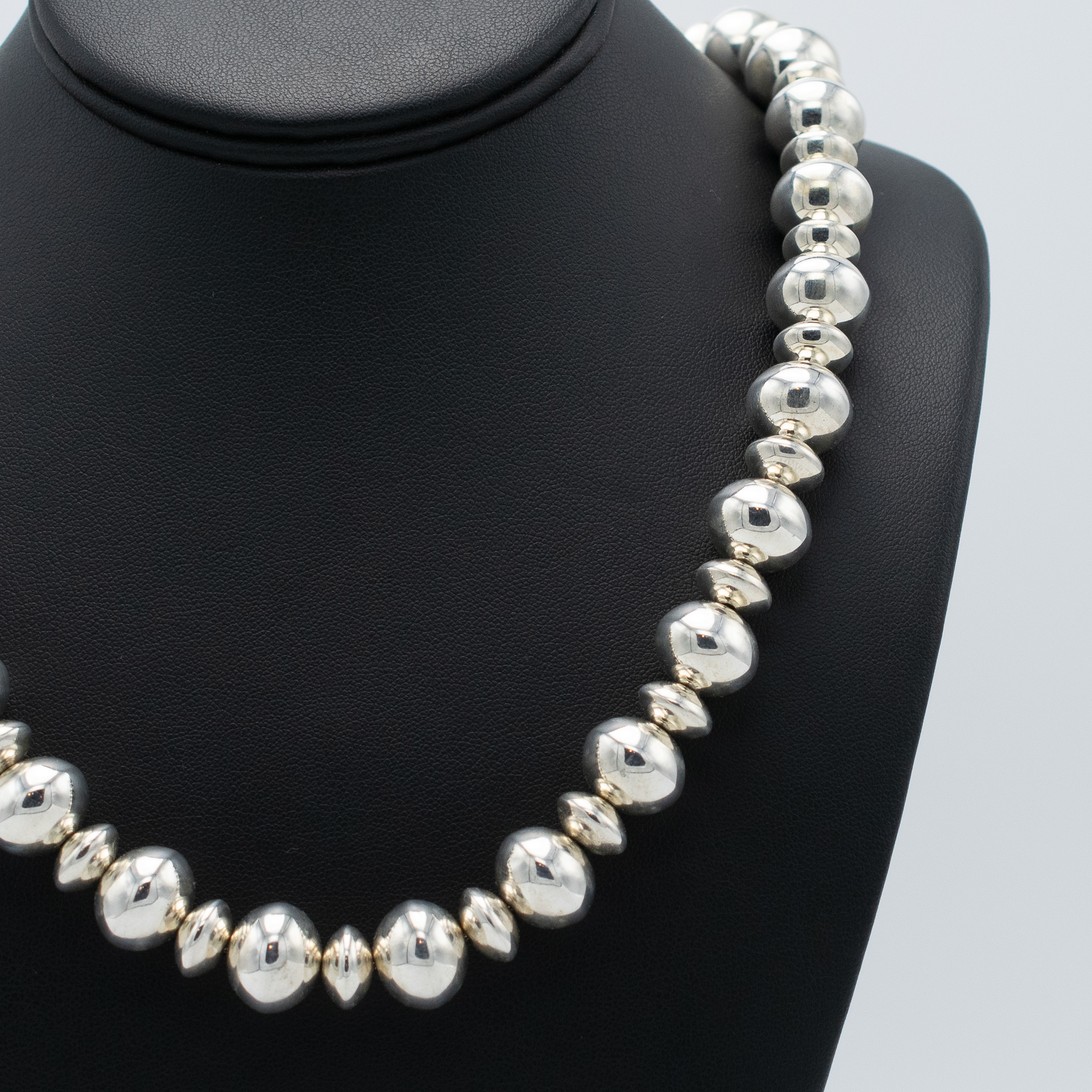 Handmade Sterling Silver Bead Necklace - Image 4