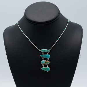 Mixed Turquoise Drop Pendant Necklace