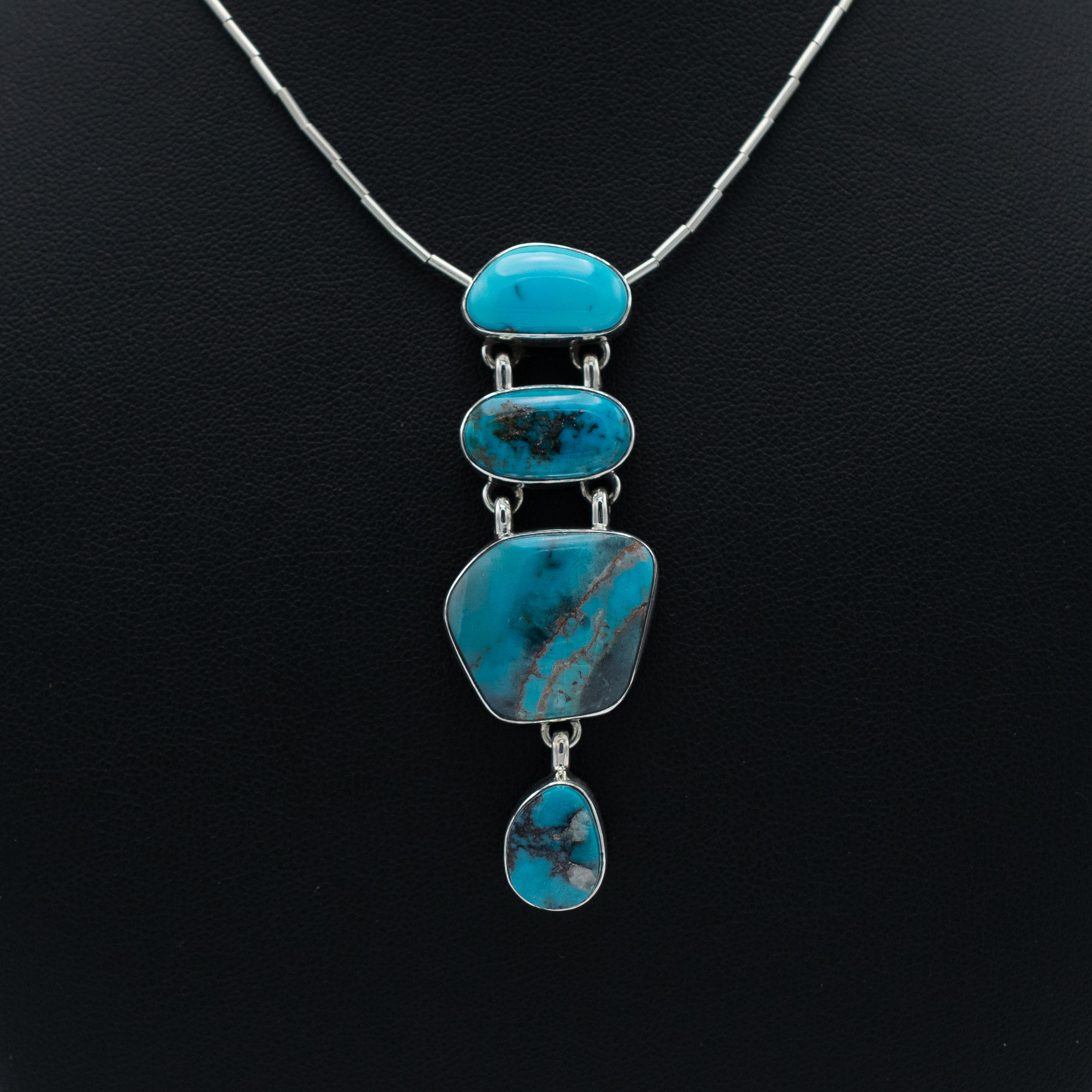 Mixed Turquoise Drop Pendant Necklace - Image 4