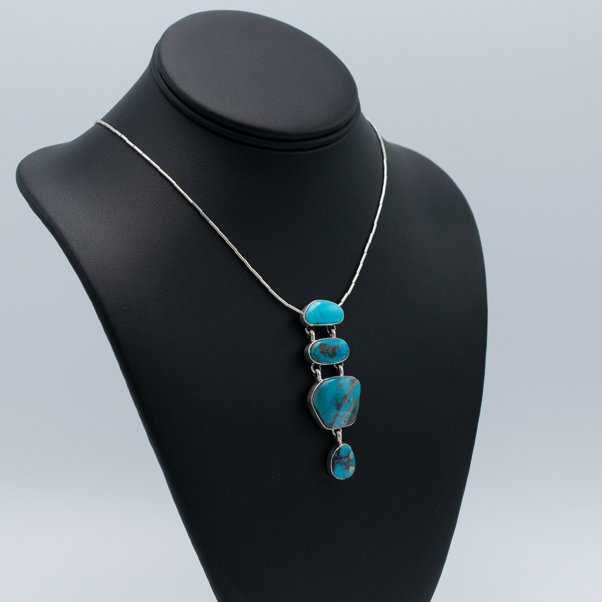 Mixed Turquoise Drop Pendant Necklace - Image 2