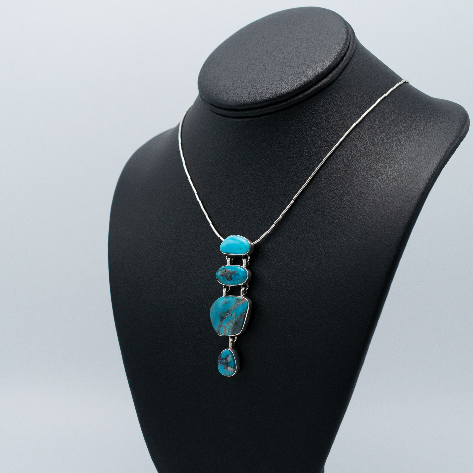 Mixed Turquoise Drop Pendant Necklace - Image 3