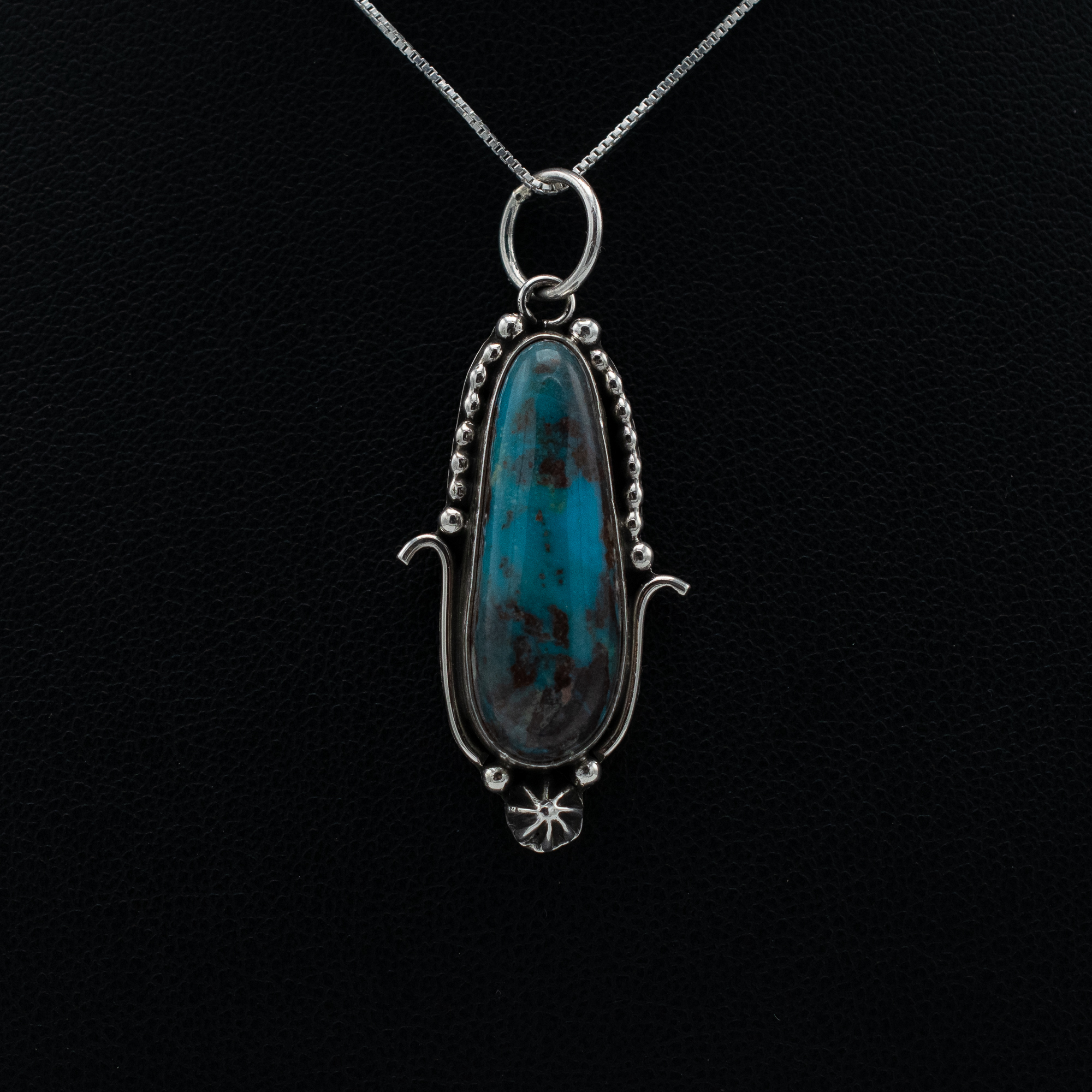 Bisbee Turquoise Corn Pendant