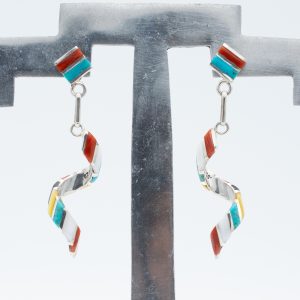 Mixed Gemstone Zuni Earrings