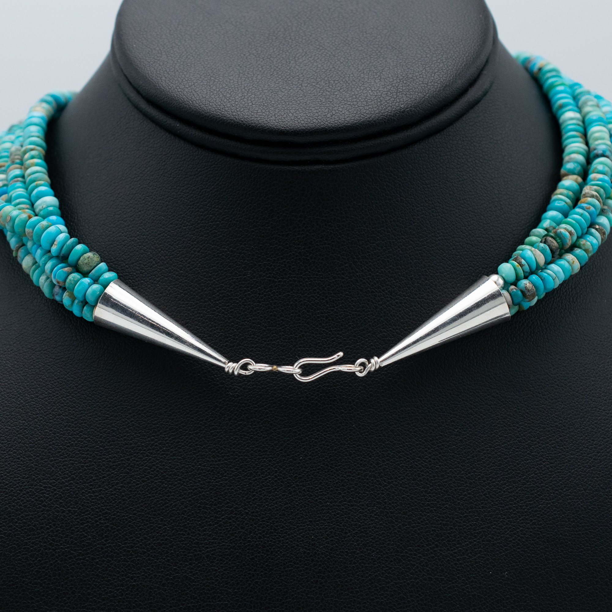 Multi-strand Chinese Turquoise Bead Necklace - Image 5