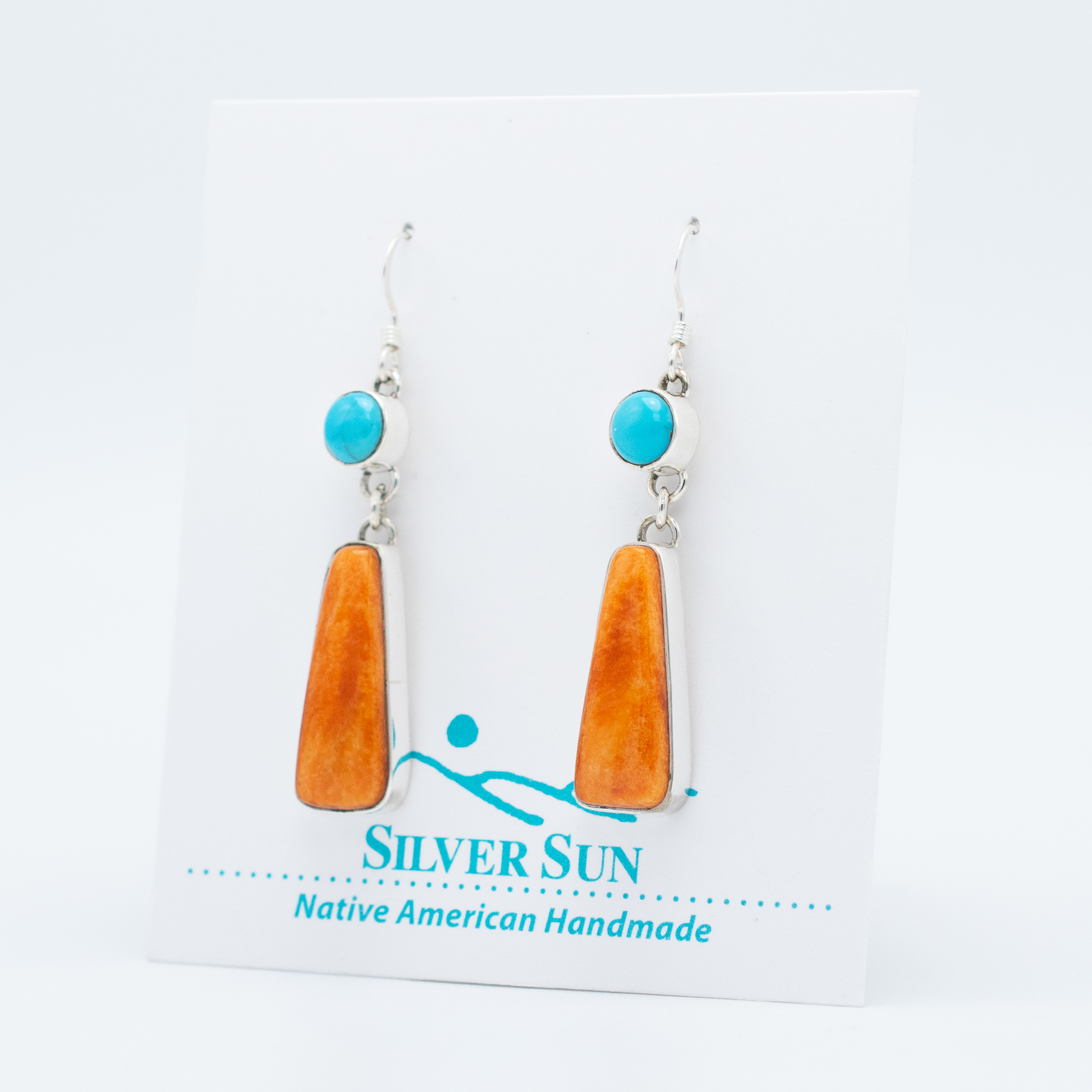 Sleeping Beauty Turquoise & Spiny Oyster Shell Earrings - Image 3