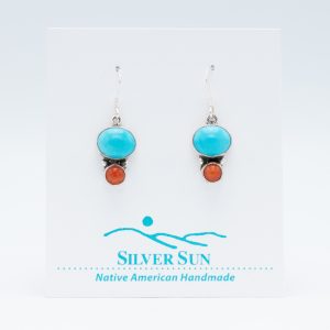 Sleeping Beauty Turquoise & Coral Earrings