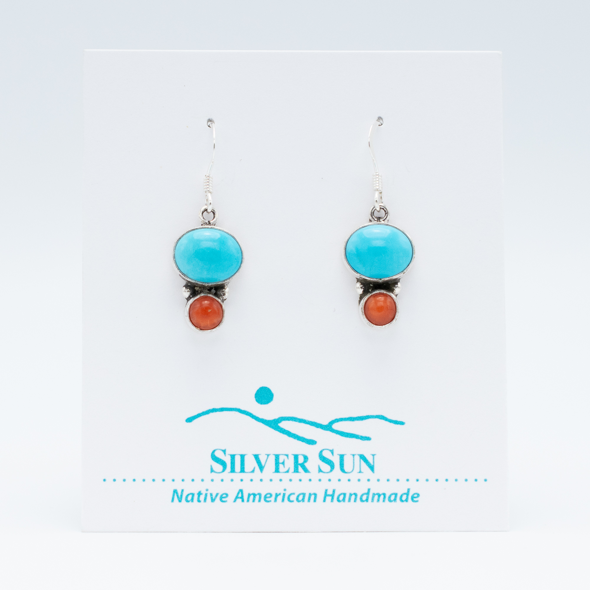Sleeping Beauty Turquoise & Coral Earrings