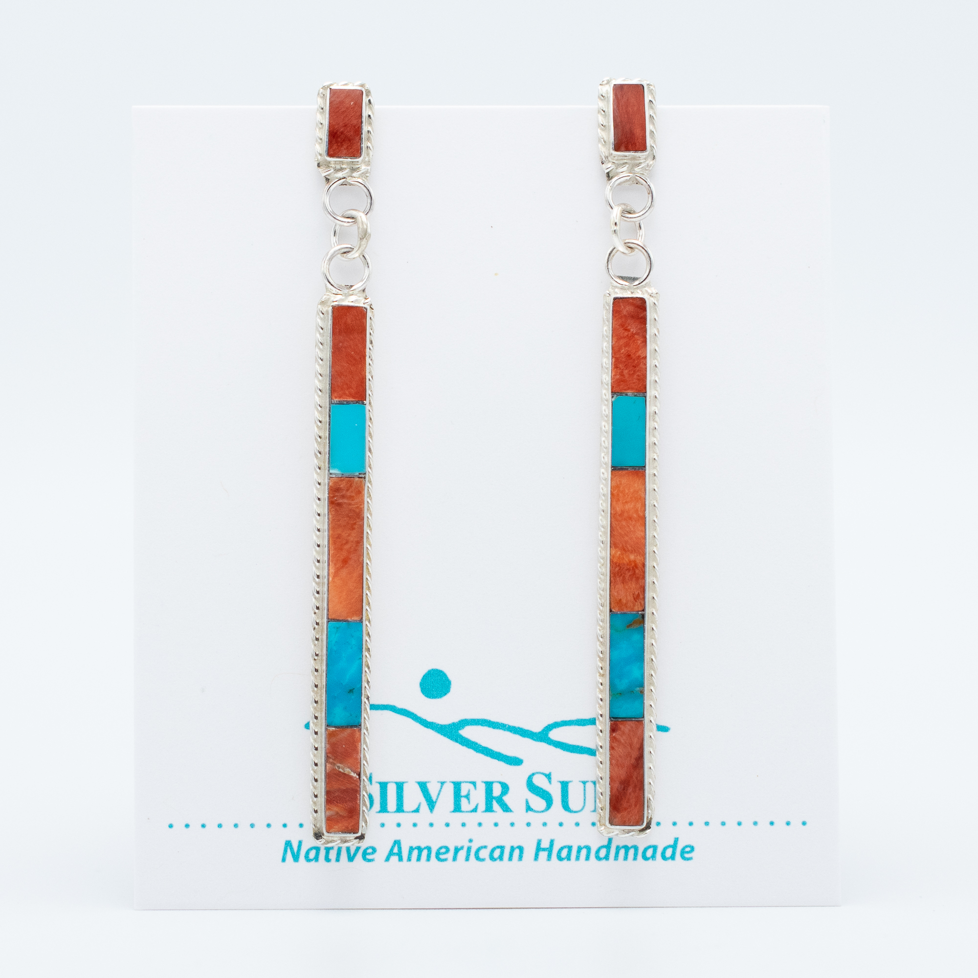 Kingman Turquoise & Spiny Oyster Shell Earrings