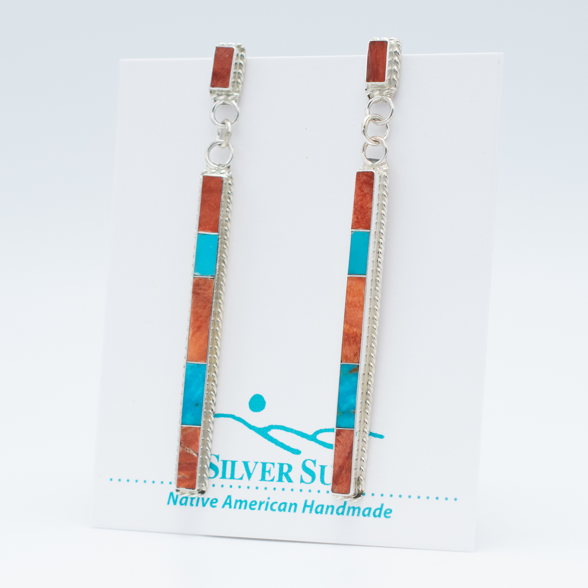 Kingman Turquoise & Spiny Oyster Shell Earrings - Image 3