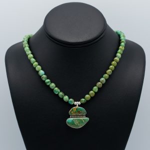Blue Gem Pendant on Sonoran Gold Beads