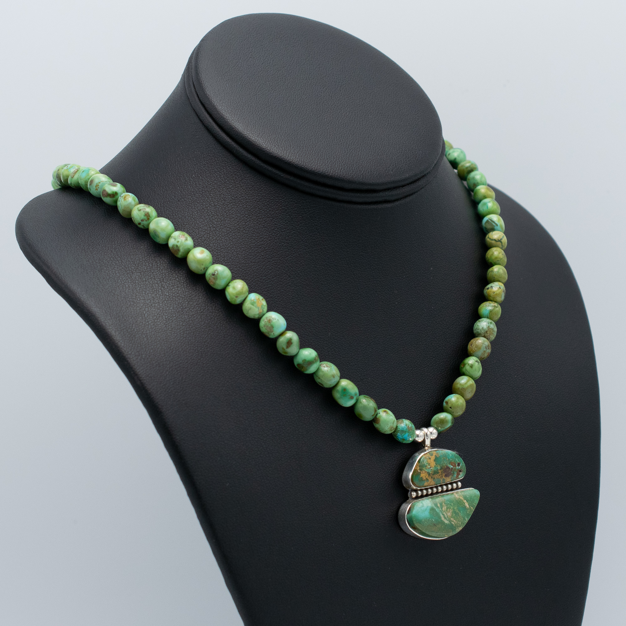 Blue Gem Pendant on Sonoran Gold Beads - Image 3