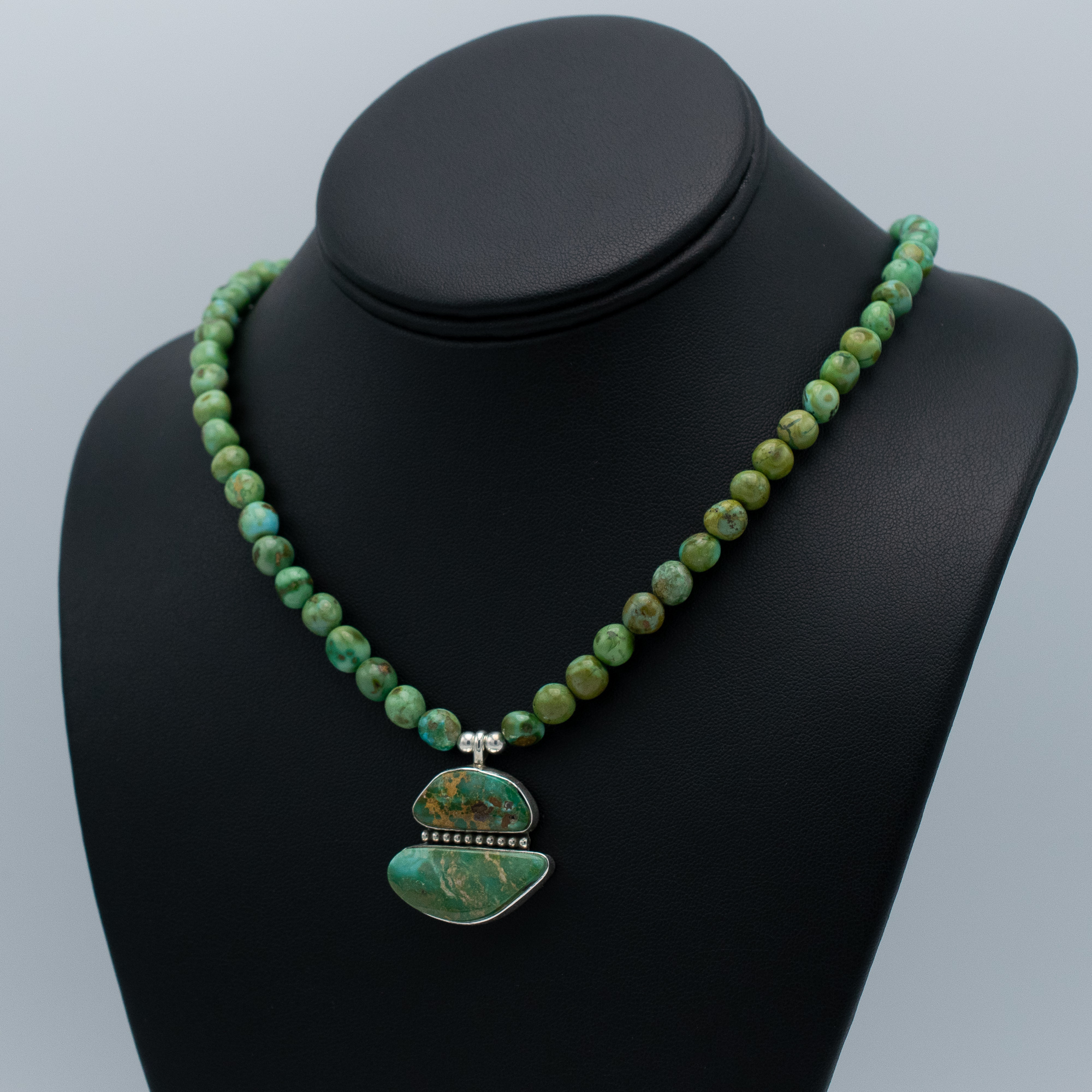 Blue Gem Pendant on Sonoran Gold Beads - Image 4